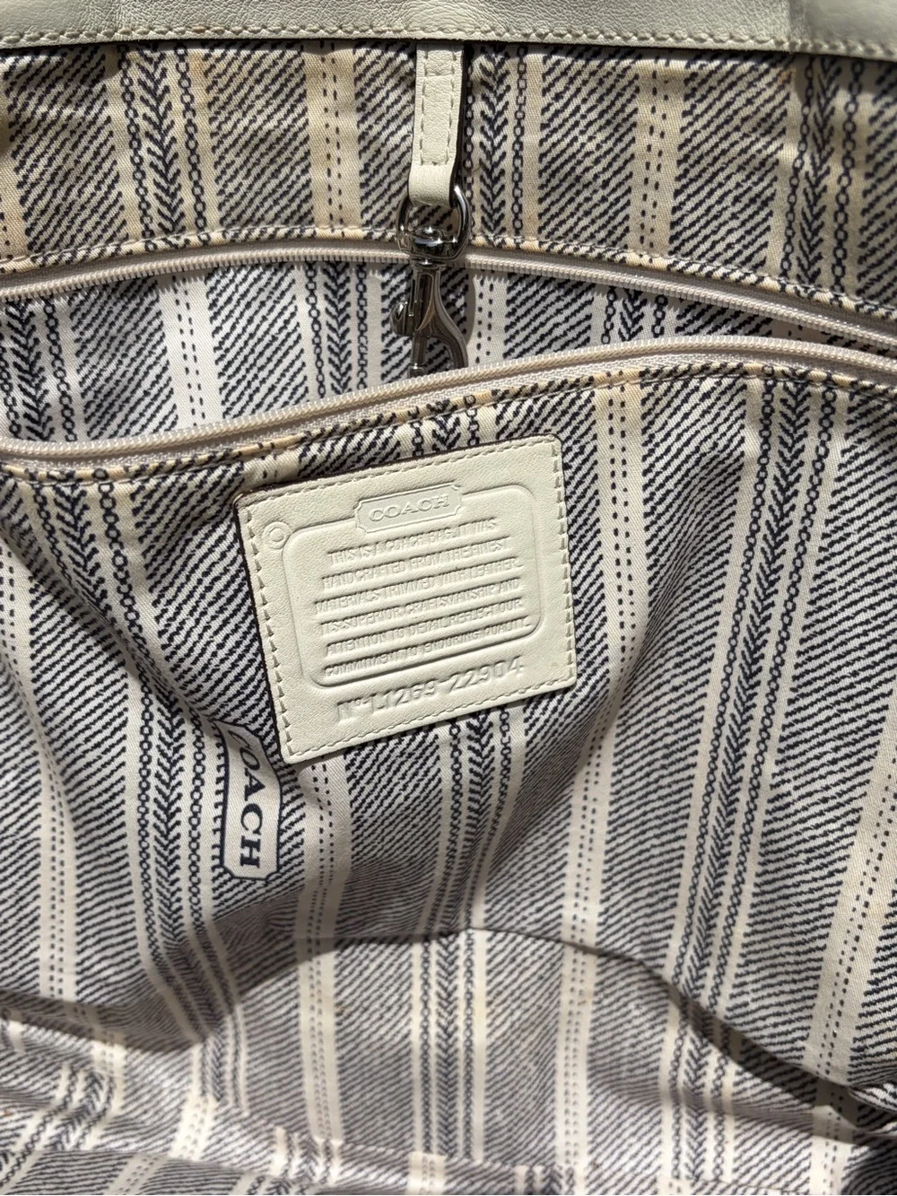 Coach Natural Straw Tote with Cream Leather Trim